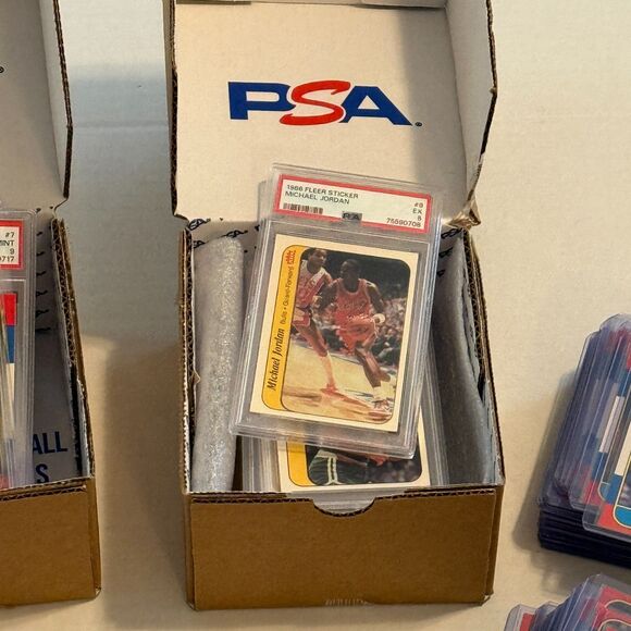 1986-87 FLEER BASKETBALL COMPLETE SET 1-132 11 stickers PSA Jordan Barkley Magic - Picture 3 of 16